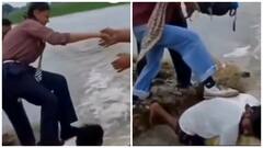 Punjab Men Form Human Bridge To Rescue 35 Children Stranded After Road Cave-In: WATCH