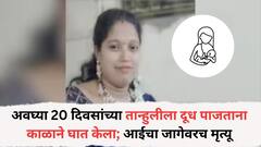 अवघ्या 20 दिवसांच्या तान्हुलीला दूध पाजताना काळाने घात केला; आईचा आकस्मिक मृत्यू, कोल्हापुरातील मन हेलावून टाकणारी घटना