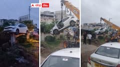 గోడ ఎక్కిన కారు - ఎంత తాగితే మాత్రం అలా ఎలా  నిలబెట్టావురా అయ్యా !