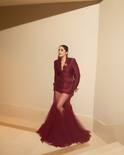 Shivangi Joshi Brings Luxury Drama In A Burgundy Blazer-Gown Hybrid