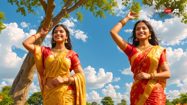 In Sinjara, Suhag's belongings and sweets are sent to the daughter -in -law and in -laws for her family. It is believed that it increases good luck.