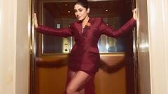 Shivangi Joshi Brings Luxury Drama In A Burgundy Blazer-Gown Hybrid