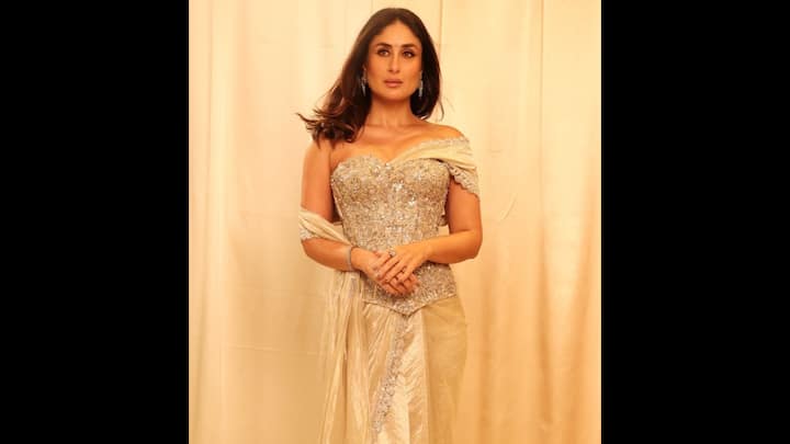 3. Kareena Kapoor: If you’re planning to give your ethnic wear a modern twist, this off-shoulder corset blouse is a game-changer. The actress chose a structured, off-shoulder corset-style blouse drenched in sequins and crystal embellishments. This choice instantly transformed her saree into a masterpiece. (Image Source: Pinterest/vipulj882)