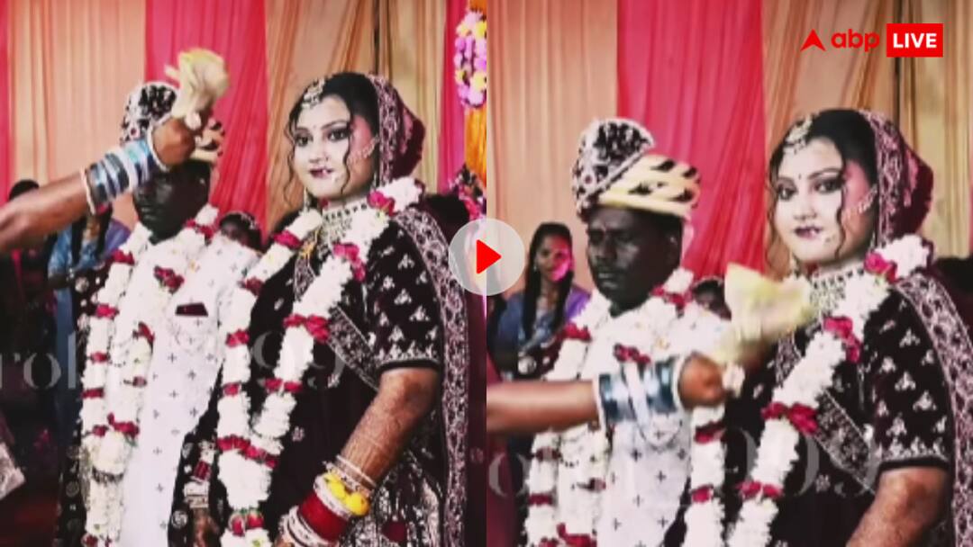 Users started making fun of the woman who was warding off the evil eye of the black groom standing with the bride video viral बहन इसकी तो मत उतार! दूल्हे की नजर उतार रही महिला के मजे लेने लगे यूजर्स- वीडियो देख नहीं रुकेगी हंसी