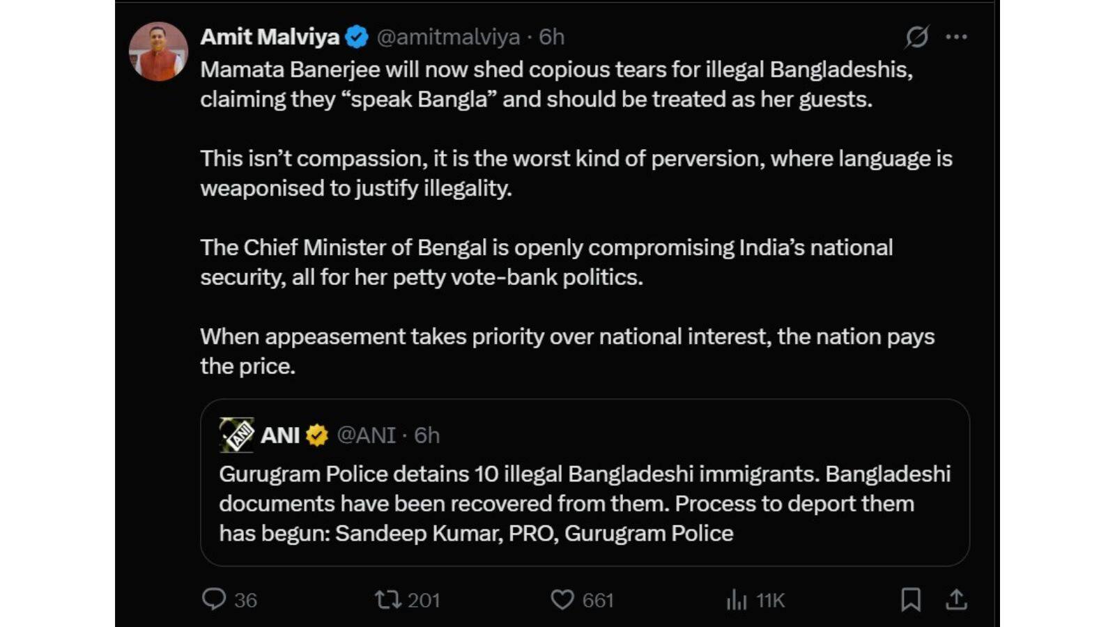 Malviya On Mamata: বাংলাদেশি সন্দেহে আটক ১০, মালব্যর নিশানায় মুখ্যমন্ত্রী, 'এবার বেআইনি বাংলাদেশিদের জন্যও কাঁদবেন মমতা ..