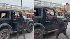 Video: रॉन्ग साइड आ रही थार ने युवक को मारी टक्कर, भीड़ ने तोड़ दी कार, लखनऊ का वीडियो वायरल