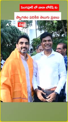 Telugu people welcome Nara Lokesh in Singapore