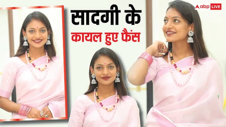 गुलाबी साड़ी में महाकुंभ गर्ल मोनालिसा का क्लासी लुक, गले में माला देख फैंन ने कहा- 'पहचान नहीं भूली, वाह'