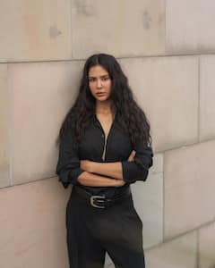 Sonam Bajwa Rocks Black-on-Black Look With A Bold Fashion Statement; PICS