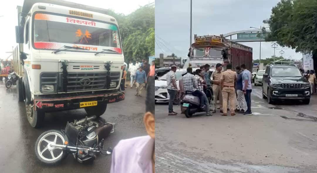 Baramati Accident News Dumper crushes two wheeler two little sisters along with their father die tragically Maharashtra marathi news Baramati Accident News : बारामतीत डंपरनं दुचाकीला अक्षरक्ष: चिरडलं; वडिलांसह दोन चिमुकल्या बहिणींचा दुर्दैवी मृत्यू