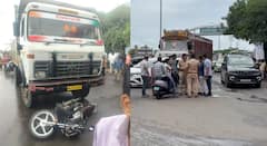 बारामतीत डंपरनं दुचाकीला अक्षरक्ष: चिरडलं; वडिलांसह दोन चिमुकल्या बहिणींचा दुर्दैवी मृत्यू