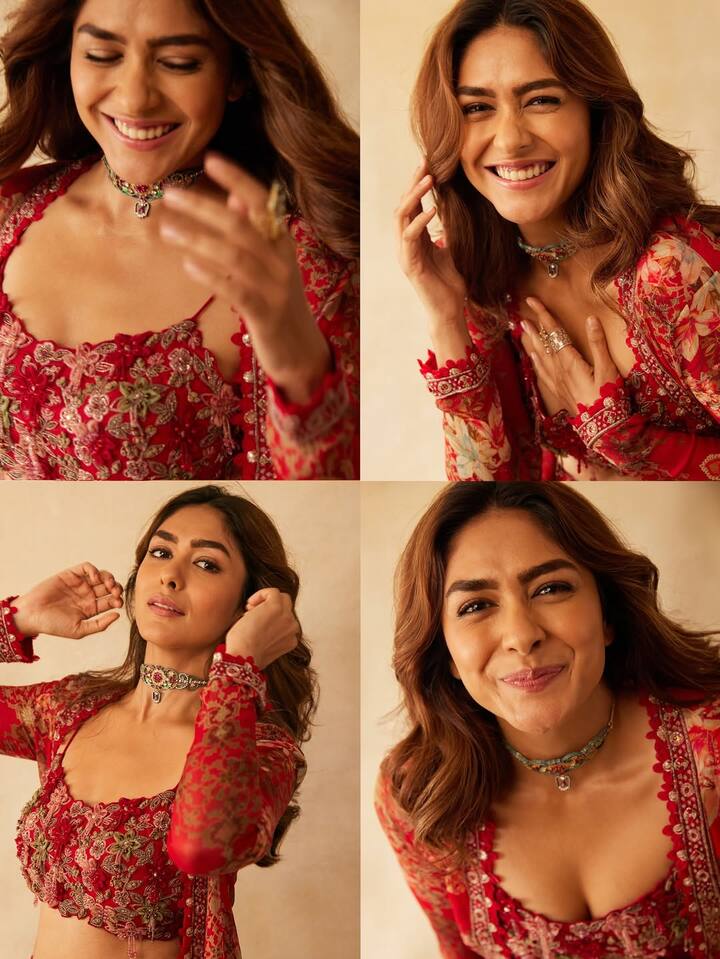 या प्रमोशनसाठी मृणालने डिझायनर ऋधिमा भसीनच्या कलेक्शनमधील 'मिहिरा जॅकेट सेट' परिधान केला होता, ज्याची किंमत सुमारे ₹64,000 आहे.