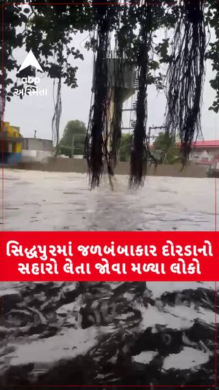 Patan Rains : સિદ્ધપુરમાં જળબંબાકાર, દોરડાનો સહારો લેતા જોવા મળ્યા લોકો