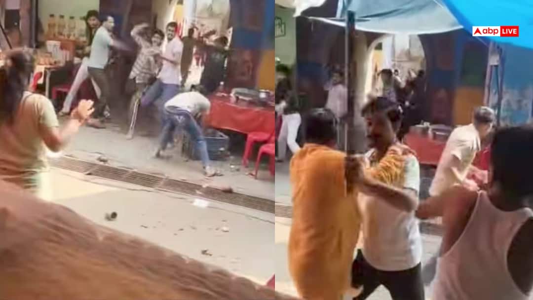 Video After the chaat war in Baghpat lassi war in UP Mathura Barsana Kulhar became a weapon Video: बागपत का 'चाट युद्ध' याद है? अब देखो मथुरा का 'लस्सी युद्ध', दुकानदारों में चले लाठी-डंडे