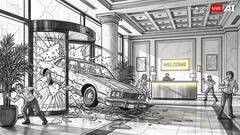 WATCH: Car Drives Through Hotel Ramada Reception In Bareilly After Shattering Glass Wall