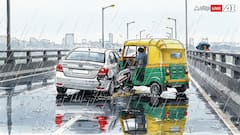 Shocking Hit-And-Run Recorded On Delhi's Barapullah Flyover, Car's Dashcam Captures Auto Flipping