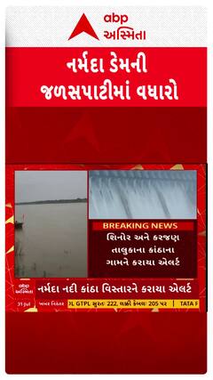 Narmada Dam : નર્મદા ડેમની જળસપાટી પહોંચી 130 મીટર પર, 5 દરવાજા 2 મીટર સુધી ખોલાયા