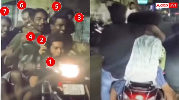 Video: स्कूटी पर 7 लड़के सवार, कोई दाएं लटका तो कोई बाएं, पुलिस ने काटा 21 हजार का चालान