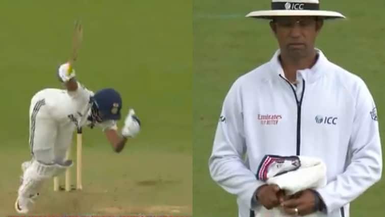 IND vs ENG 5th Test: DRS से पहले अंपायर ने किया इशारा? भारत-इंग्लैंड टेस्ट में हुई बड़ी ‘बेईमानी’, देखें पूरी Video ind vs eng 5th test kumar dharmasena umpiring controversy drs video viral IND vs ENG 5th Test: DRS से पहले अंपायर ने किया इशारा? भारत-इंग्लैंड टेस्ट में हुई बड़ी ‘बेईमानी’, देखें पूरी Video