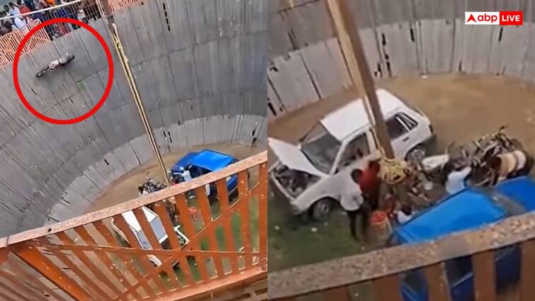 Video: जब 'मौत के कुएं' में बिना इंसान के घूमती रही बाइक, हो गया हादसा, सामने आया वीडियो Uttar Pradesh Viral Video young man performing stunts on bike fell 15 feet down into well of death in Maharajganj Video: जब 'मौत के कुएं' में बिना इंसान के घूमती रही बाइक, हो गया हादसा, सामने आया वीडियो