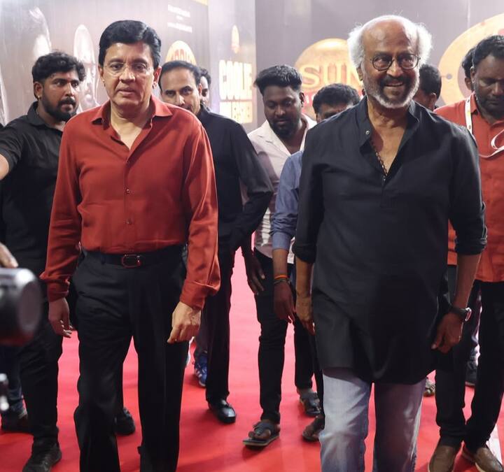 'కూలీ' చిత్ర నిర్మాత, సన్ పిక్చర్స్ అధినేత కళానిధి మారన్ - రజనీకాంత్. (Image Courtesy: Sunpictures / Instagram)