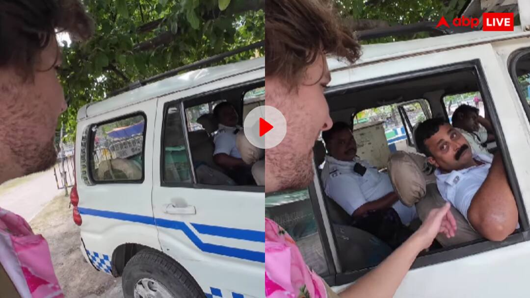 हमारे यहां ऐसा ही होता है! नींद निकाल रहे पुलिस वालों का वीडियो बनाने लगा विदेशी युवक- कैमरा देख निकल गई हवा Foreigner woke up the policemen who were sleeping while on duty video goes viral हमारे यहां ऐसा ही होता है! नींद निकाल रहे पुलिस वालों का वीडियो बनाने लगा विदेशी युवक- कैमरा देख निकल गई हवा