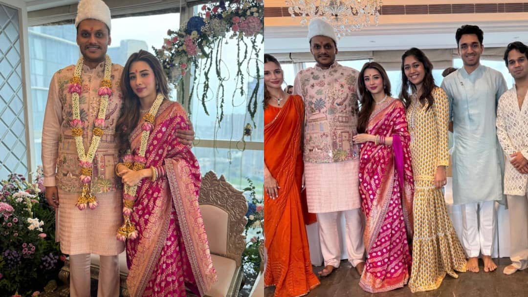 Sharad Pawar Grandnephew and Ajit Pawar Nephews Yugendra Pawar Gets Engaged to Tanishka Kulkarni in Mumbai ANN फिर एकजुट हुआ पवार परिवार, युगेंद्र-तनिष्का की सगाई में शामिल हुए शरद पवार-अजित पवार