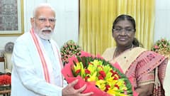 PM Modi Calls On President Murmu At Rashtrapati Bhavan In New Delhi