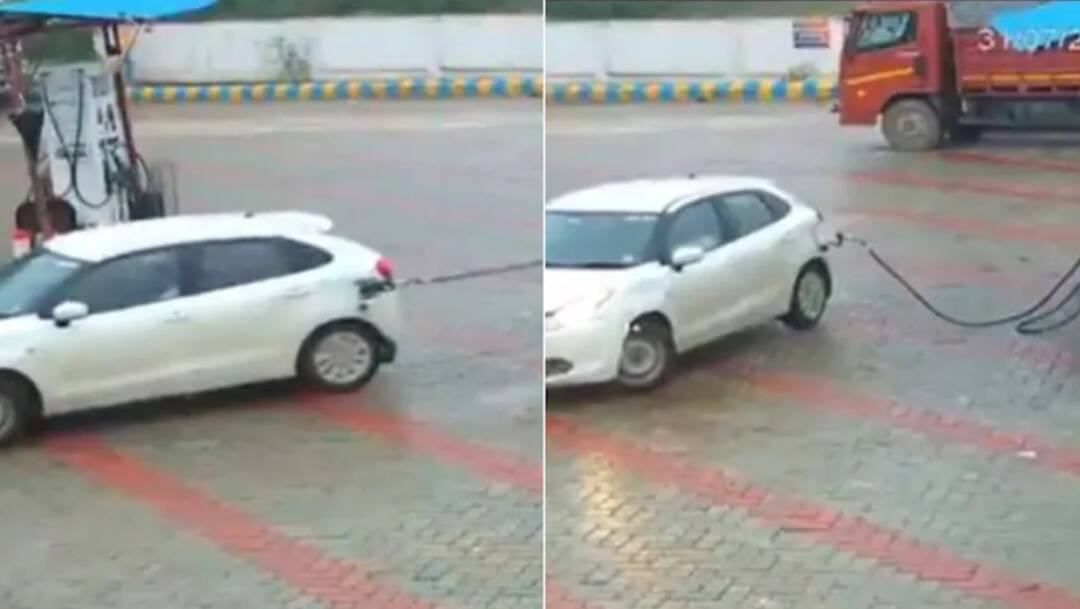 Driver filled petrol in car then broke nozzle and ran away ਗੱਡੀਆਂ ਆਲੇ ਨੰਗ ! ਤੇਲ ਦੀ ਟੈਂਕੀ ਭਰਾਕੇ ਬਿਨਾਂ ਪੈਸੇ ਦਿੱਤੇ ਪੈਟਰੋਲ ਪੰਪ ਤੋਂ ਹੋਇਆ ਫ਼ਰਾਰ, ਦੇਖੋ ਵੀਡੀਓ