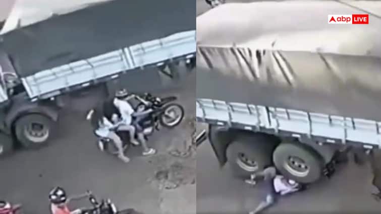 Warning: पहले लगी टक्कर, फिर सिर पर चढ़ा ट्रक, अपनी जिम्मेदारी पर देखें एक्सीडेंट का ये वीडियो