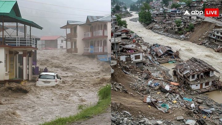 Uttarakhand Dharali Cloudburst: उत्तराखंड के धराली गांव में जिसने तबाही का मंजर देखा उसकी रूह कांप गई. तबाही के बाद की कुछ तस्वीरें सोशल मीडिया पर हो रही हैं वायरल.