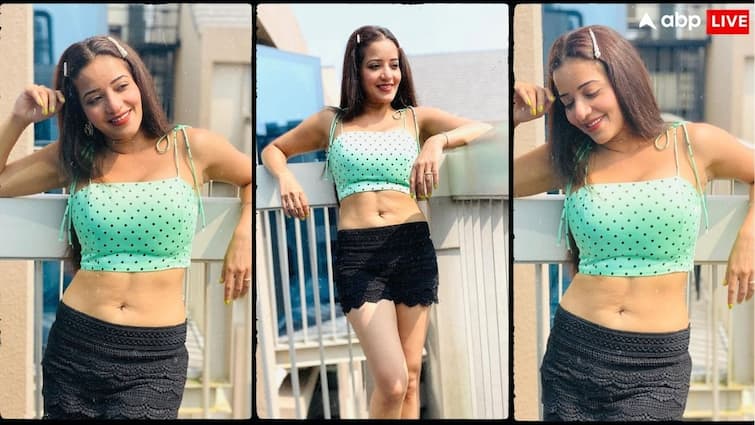 क्रॉप टॉप संग छोटी सी ब्लैक ड्रेस पहन मोनालिसा ने दिखाई सिजलिंग अदाएं, तस्वीरों पर अटकी फैंस की निगाहें