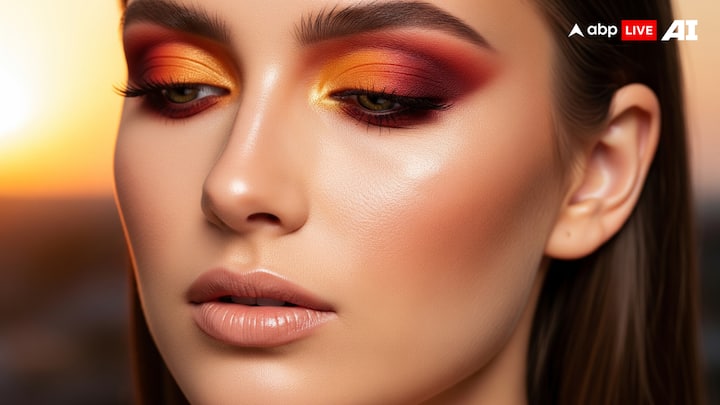 డిఫరెంట్ లుక్ కోసం ట్రై చేయాలనుకుంటే.. కళ్లకు కాషాయం రంగు మేకప్ వేసుకుని.. స్మోకి లుక్ని క్రియేట్ చేయవచ్చు. న్యూడ్ లిప్స్టిక్, గ్లోయింగ్ ఫేస్తో ఇది మీకు మంచి లుక్ ఇస్తుంది.