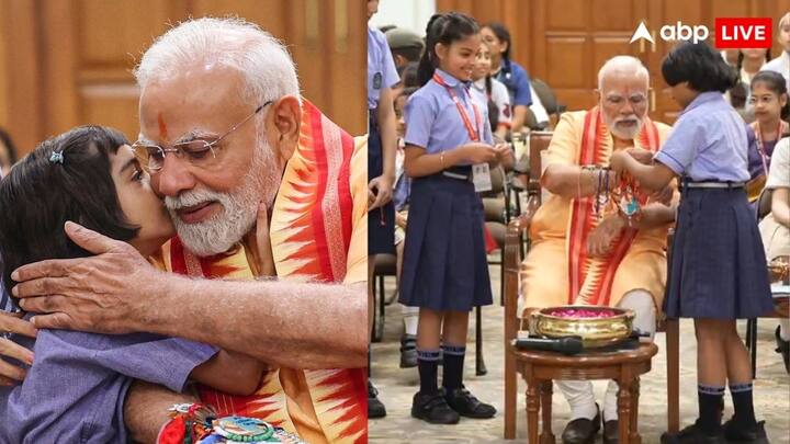 रक्षाबंधन का त्योहार पूरे देश में हर्षोल्लास से मनाया जा रहा है. इस मौके को खास बनाने के लिए देश के प्रधानमंत्री नरेंद्र मोदी ने स्कूलों की छात्राओं से राखी बंधवाई.