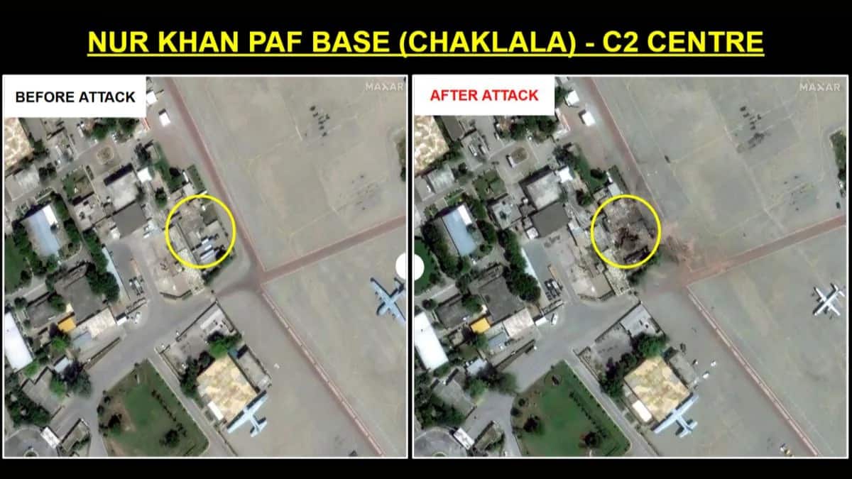 Operation Sindoor: ऑपरेशन सिंदूर में भारत ने बुरी तरह तबाह किए थे पाकिस्तान के एयरबेस, IAF चीफ ने दिखाईं पहले और बाद की तस्वीरें