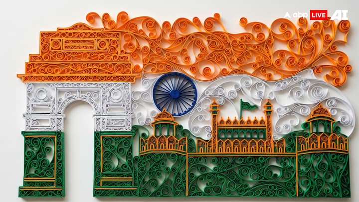 Quilling Monuments: Sketch iconic Indian monuments and fill them in with quilled paper strips in tricolour shades, creating an ornate, textured masterpiece that celebrates heritage. (Image Source: ABP LIVE AI)