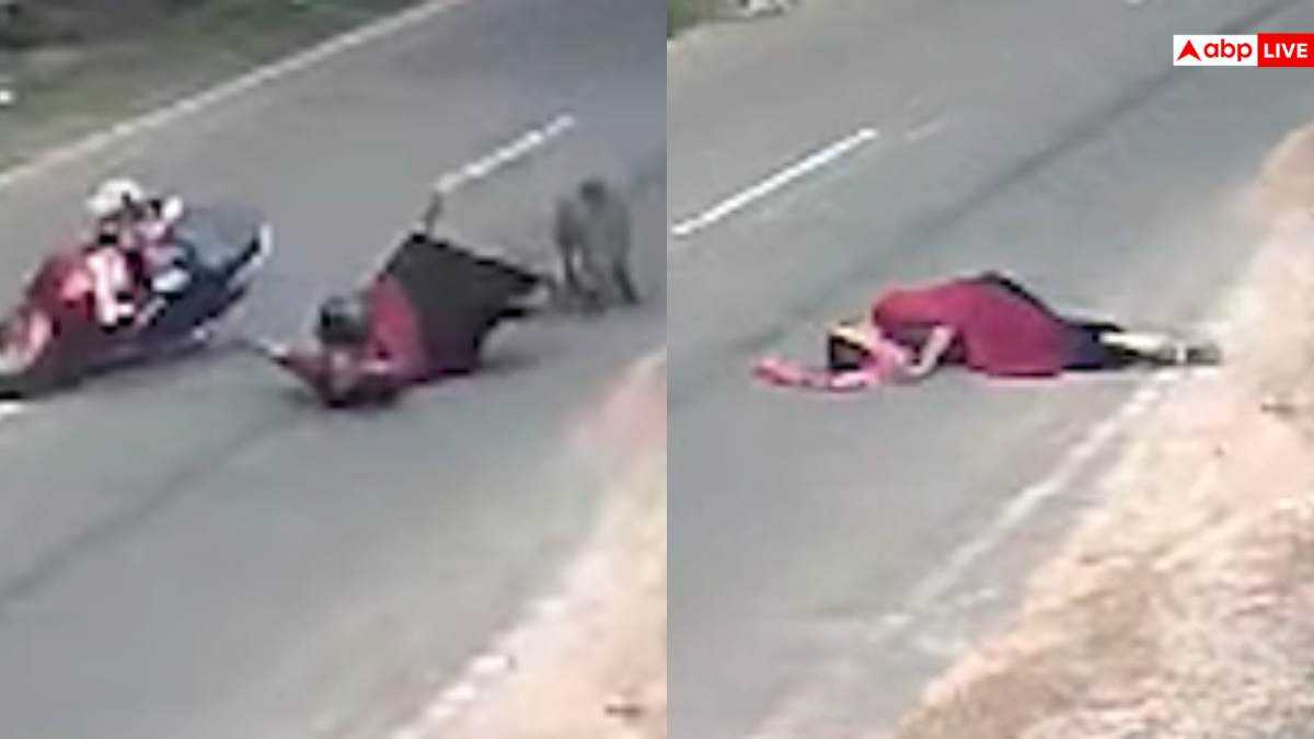 Video: स्कूटी से टकराए सड़क पार कर रहे सुअर, 4 बार पलटी खाकर गिरी महिला, होश उड़ा देगा वीडियो