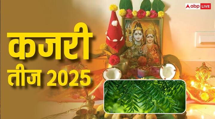 Kajari Teej 2025: कजरी तीज का पर्रव 12 अगस्त को है. इस दिन नीमड़ी पूजा की खास परंपरा है, इसमें नीम या नीम की डाली की पूजा की जाती है. नीमड़ी पूजन कर महिलाएं अखंड सौभाग्य का आशीर्वाद प्राप्त करती हैं.
