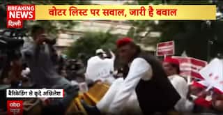 Opposition’s Delhi March Heats Up, Akhilesh Yadav Jumps Barricades, MPs Sit on Dharna