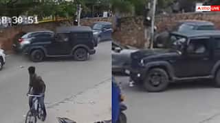 Video: तेज रफ्तार थार ने खड़ी कार में मारी जोरदार टक्कर, दीवार भी ढह गई, वीडियो वायरल