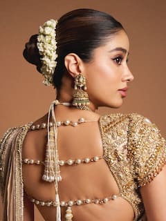 Janhvi Kapoor Is Real Life 'Param Sundari' In Golden Saree; See PICS