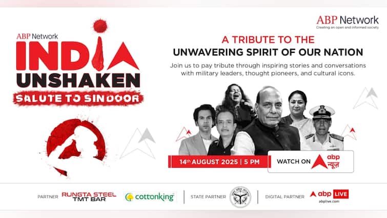 ABP’s ‘India Unshaken’: From Rajnath To Rajkummar — Meet The Speakers Set To Honour Op Sindoor ABP’s ‘India Unshaken’: From Rajnath To Rajkummar — Meet The Speakers Set To Honour Op Sindoor