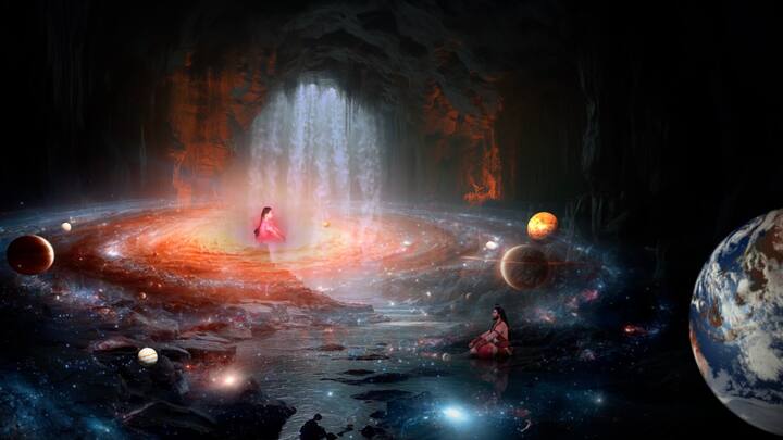 महादेव तिला पद्मासन बसण्याची  अचूक  पद्धत शिकवतात आणि श्वासोच्छ्वासाच्या एकाग्रतेतून जगदंबा ध्यानात जाते आणि तिच्या भोवतालचं वातावरण बदलतं.