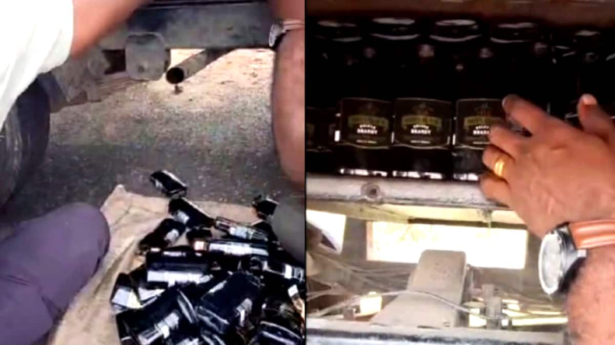 மயிலாடுதுறை அருகே சரக்கு வாகனத்தில் ரகசிய அறையில் இருந்த சரக்குகள்..! சிக்கியது எப்படி..?