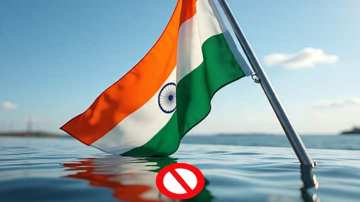 ध्वज जमिनीला, पायाखाली किंवा पाण्यात लोंबकळू द्यायचा नाही.