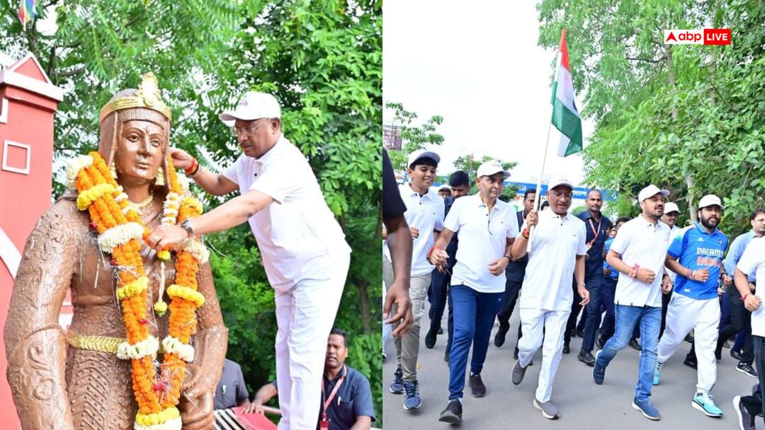 Chhattisgarh CM Vishnu Deo Sai Independence Day Run Celebrating Freedom Vision 2047 तिरंगे की शान: CM विष्णु देव साय ने युवाओं संग लगाई दौड़, विकसित छत्तीसगढ़ का लिया संकल्प