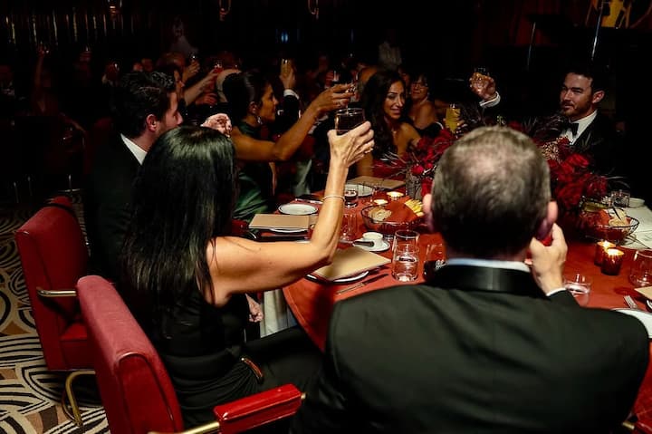 She also shared photos from the celebration, where she stunned in a chic green silk gown.