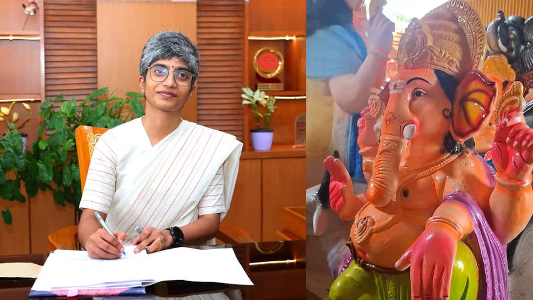 விநாயகர் சிலை வைப்பவர்களுக்கு முக்கிய அறிவிப்பு! சொல்றத கேளுங்க செங்கல்பட்டு ஆட்சியர் சினேகா அதிரடி Chengalpattu District Collector Sneha IAS has announced the steps to dissolve Ganesha idols in water bodies TNN விநாயகர் சிலை வைப்பவர்களுக்கு முக்கிய அறிவிப்பு! சொல்றத கேளுங்க செங்கல்பட்டு ஆட்சியர் சினேகா அதிரடி