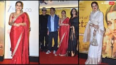 Parineeta Re-Release Event: लाल परी बनकर पहुंचीं विद्या बालन, तो सफेद सिल्क साड़ी में रेखा ने ढाया कहर, देखें तस्वीरें