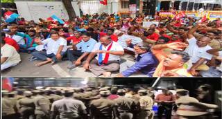 மதுரை மாநகராட்சியில் இரவும் தொடர்ந்த போராட்டம்.. வலுக்கட்டாயமாக தூக்கிச்சென்று போலீசார் கைது செய்தனர் !